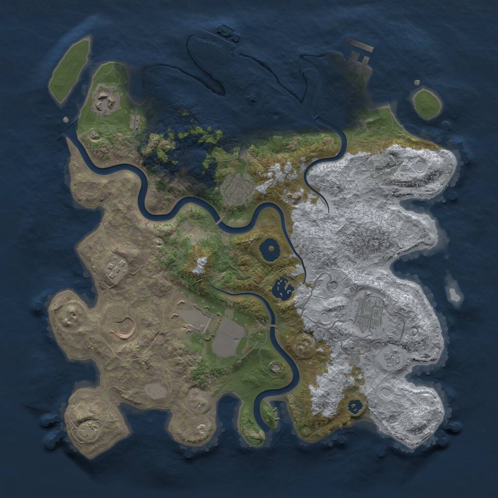 Rust Map: Procedural Map, Size: 3500, Seed: 1168619728, 13 Monuments