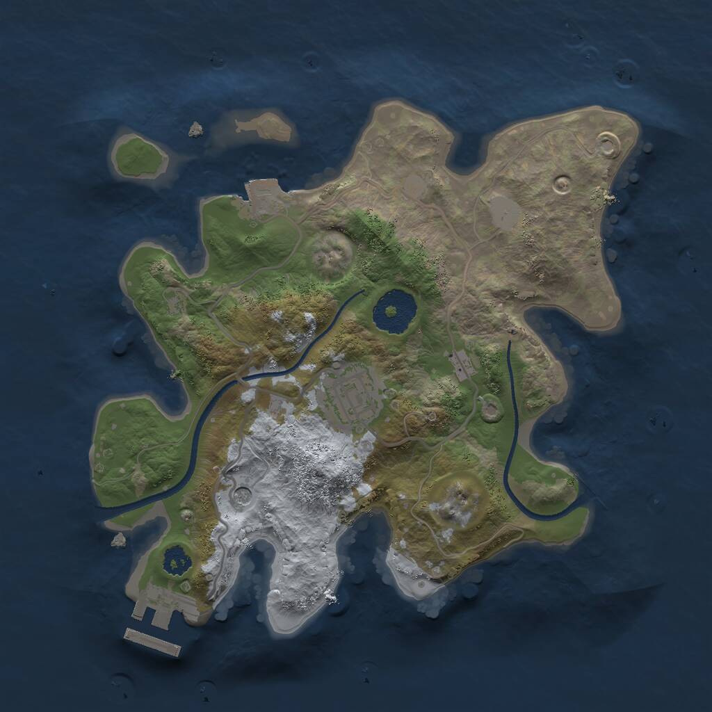 Rust Map: Procedural Map, Size: 2500, Seed: 882010897, 4 Monuments