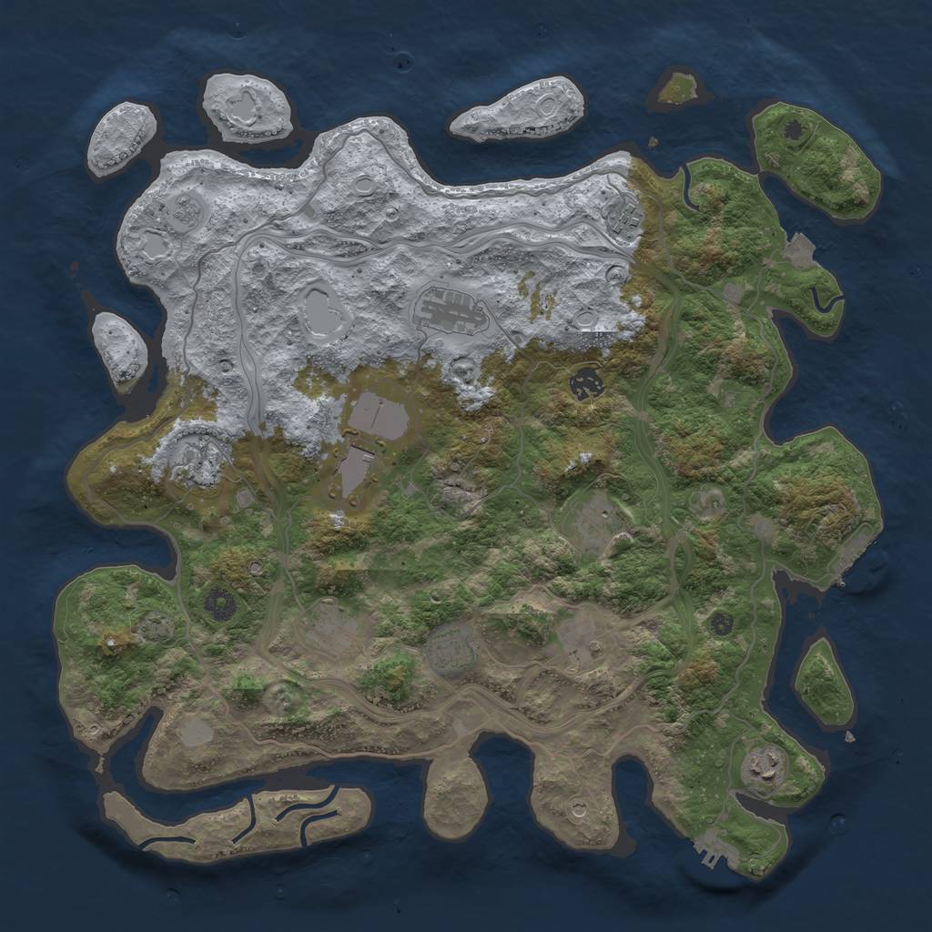 Rust Map: Procedural Map, Size: 4250, Seed: 48, 18 Monuments