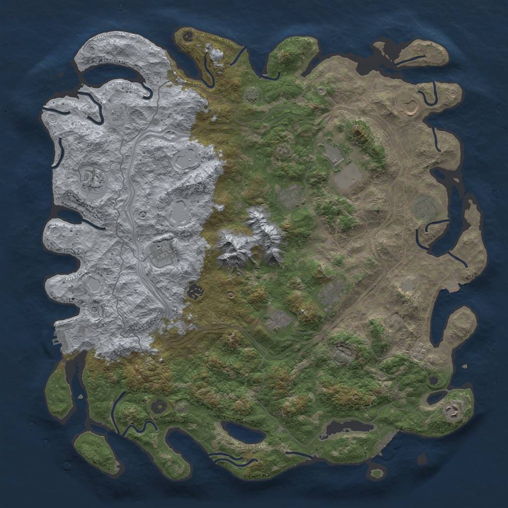 Rust Map: Procedural Map, Size: 5000, Seed: 813167887, 19 Monuments