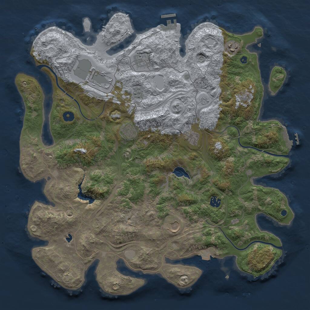 Rust Map: Procedural Map, Size: 4250, Seed: 568880907, 14 Monuments