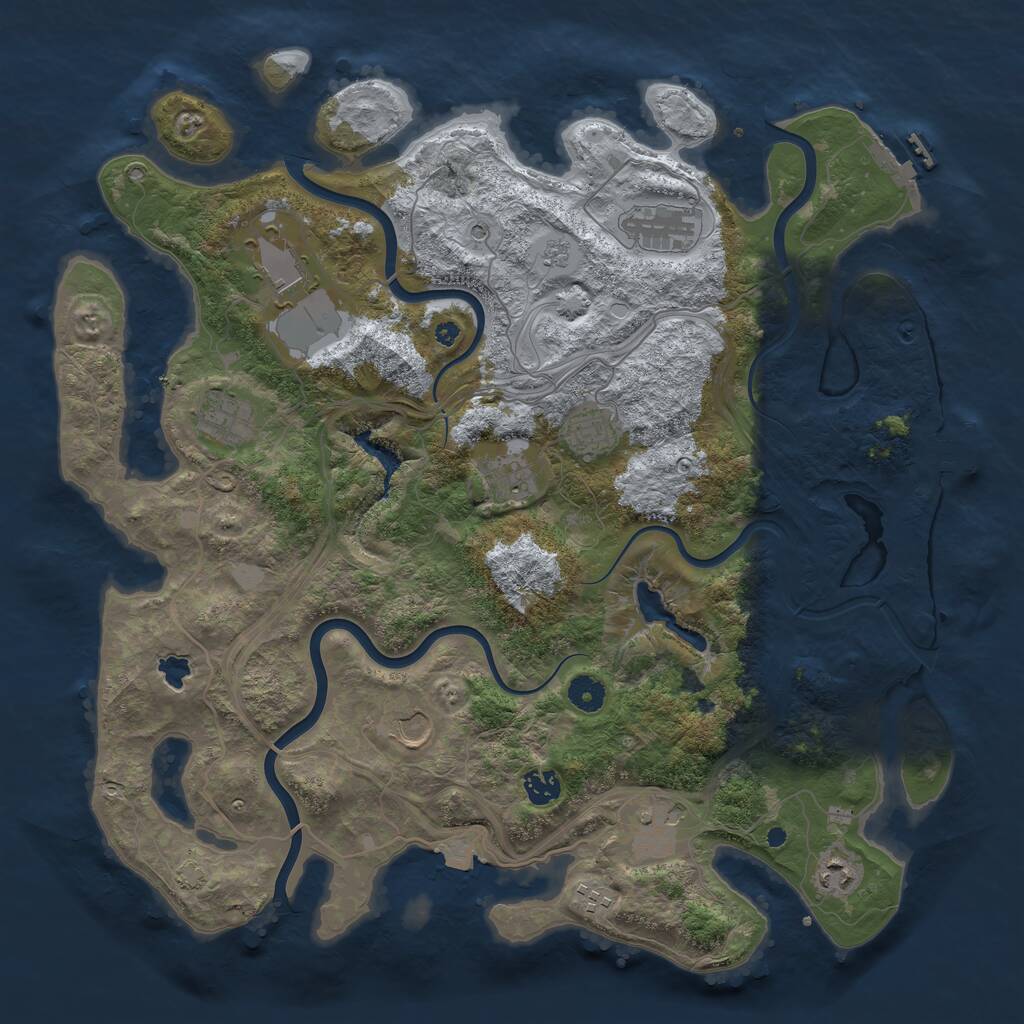 Rust Map: Procedural Map, Size: 4250, Seed: 67483028, 16 Monuments