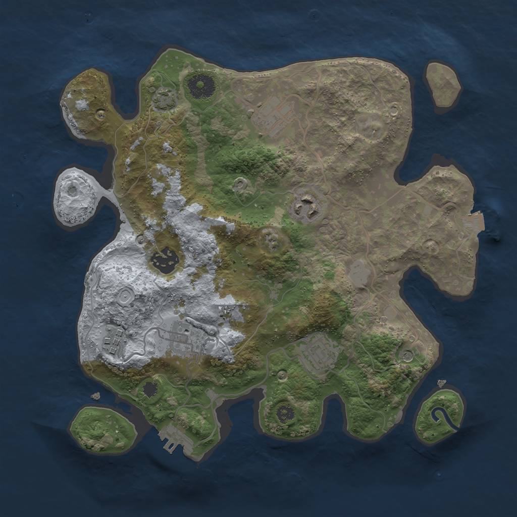 Rust Map: Procedural Map, Size: 3000, Seed: 1194509377, 12 Monuments