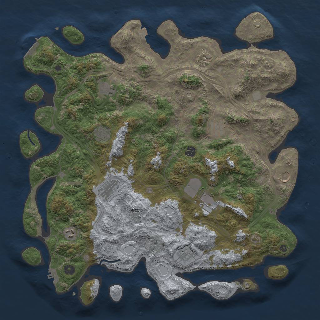 Rust Map: Procedural Map, Size: 4500, Seed: 994017367, 19 Monuments