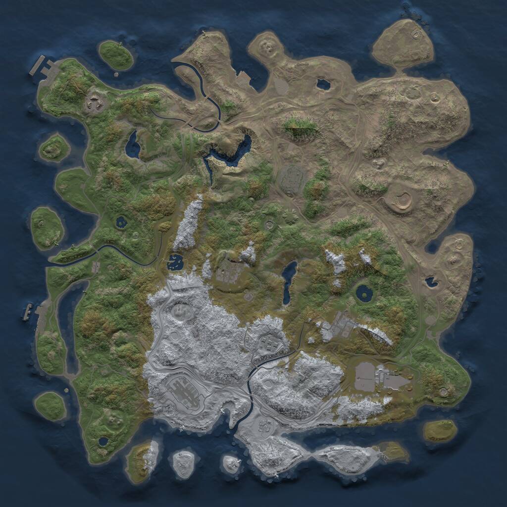 Rust Map: Procedural Map, Size: 4500, Seed: 994017367, 15 Monuments