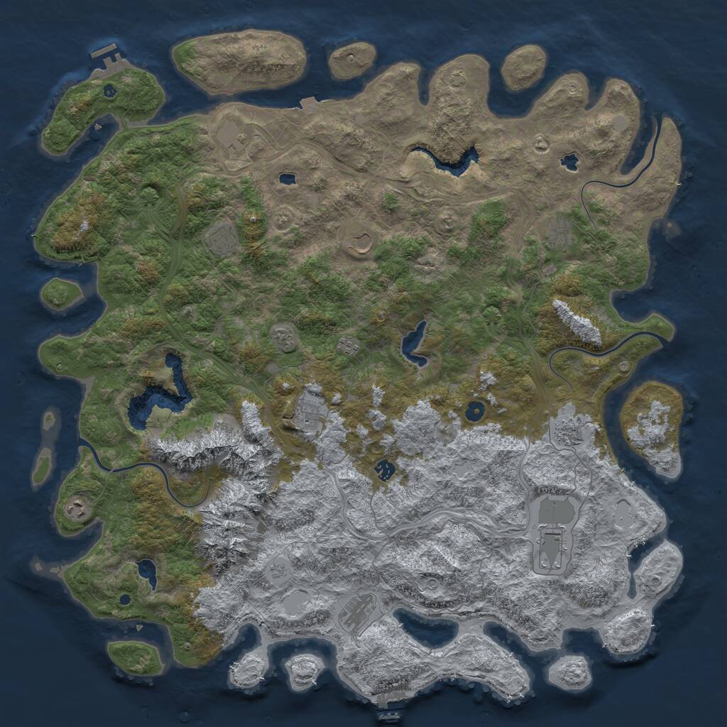 Rust Map: Procedural Map, Size: 5500, Seed: 1514905625, 17 Monuments