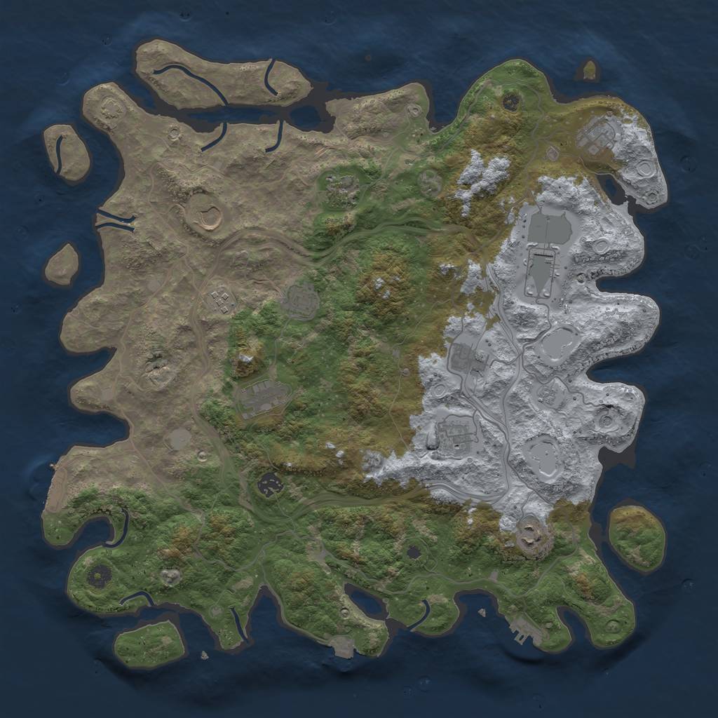 Rust Map: Procedural Map, Size: 4500, Seed: 9280, 19 Monuments