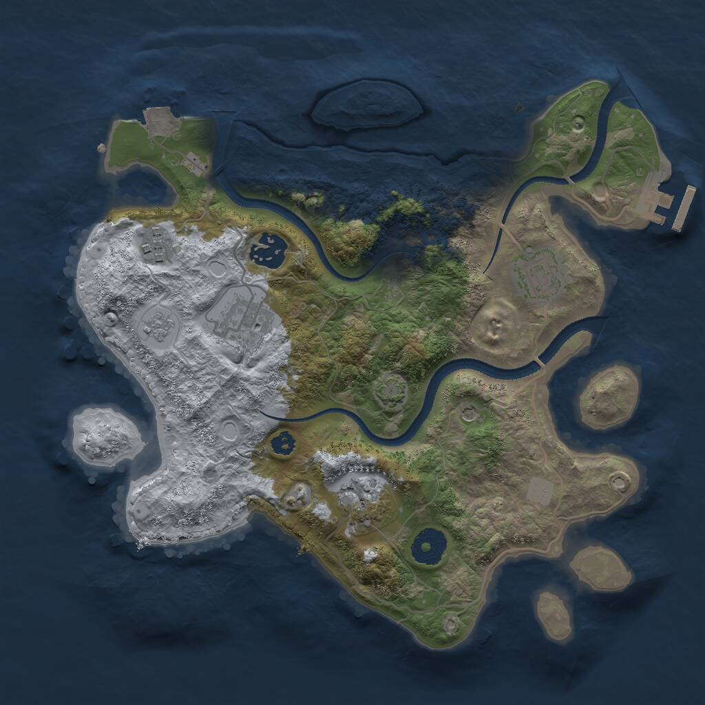 Rust Map: Procedural Map, Size: 3000, Seed: 13242209, 10 Monuments
