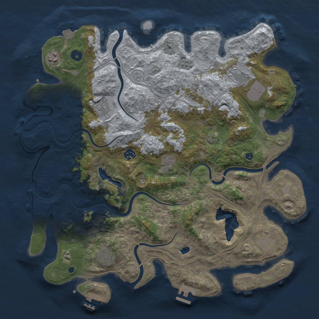 Rust Map: Procedural Map, Size: 4250, Seed: 41812874, 15 Monuments