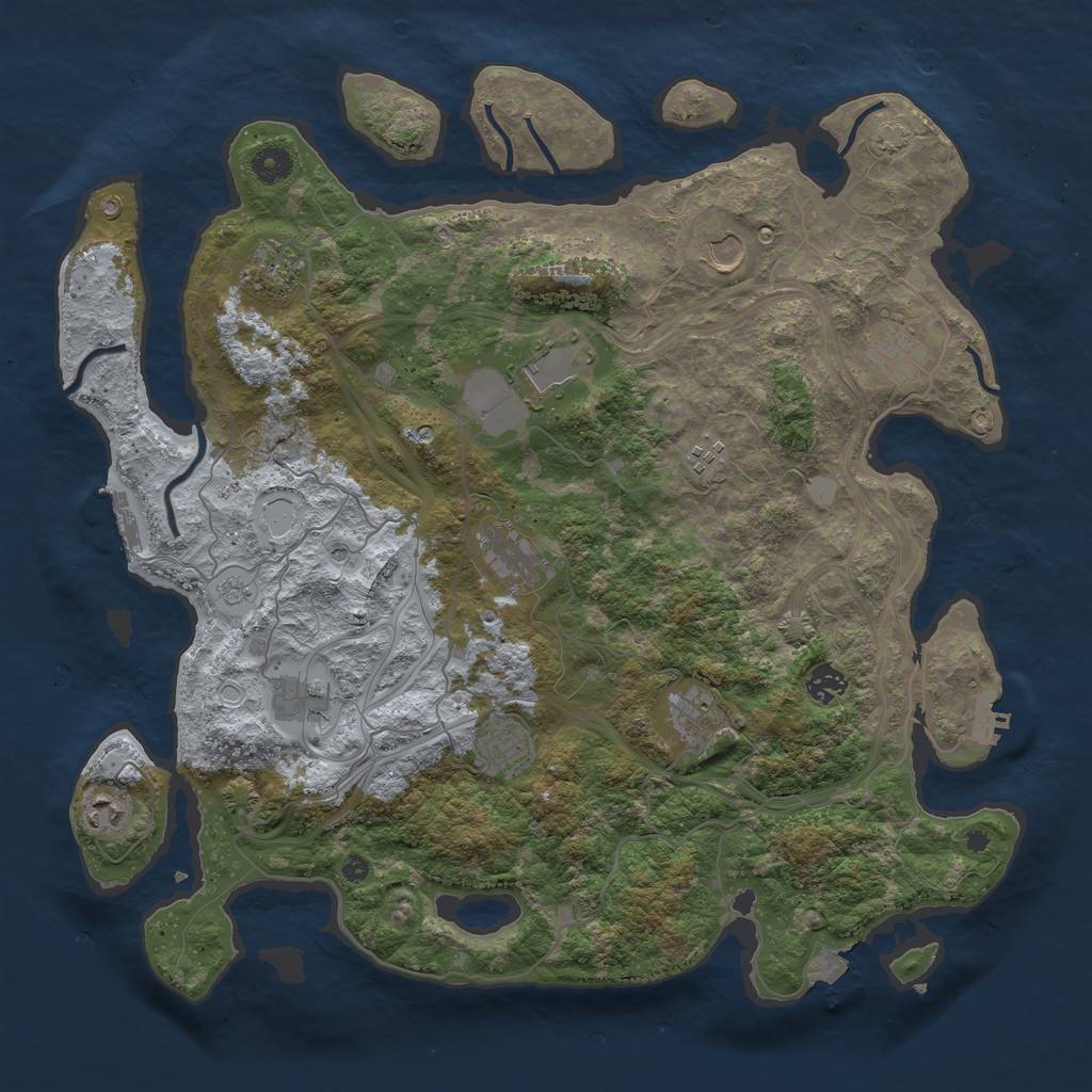 Rust Map: Procedural Map, Size: 4250, Seed: 43515, 19 Monuments