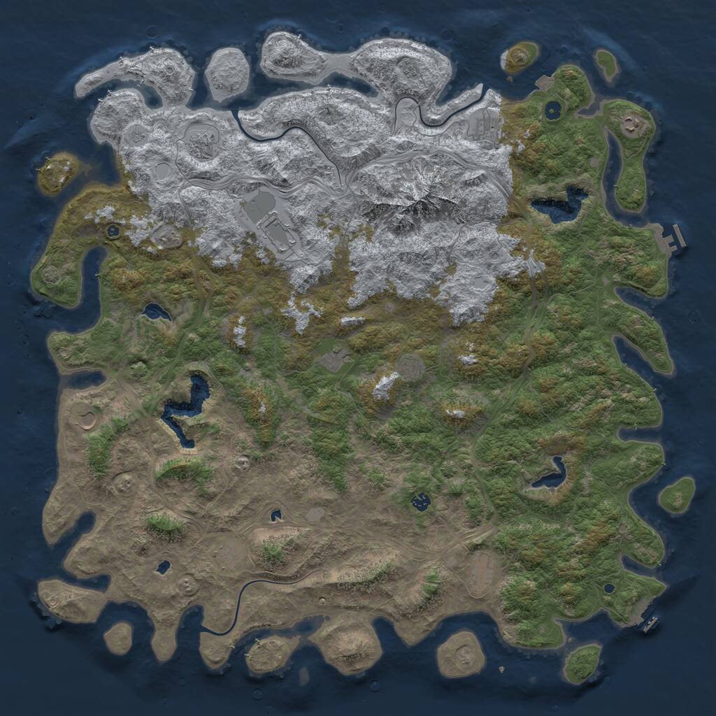 Rust Map: Procedural Map, Size: 6000, Seed: 953073220, 17 Monuments