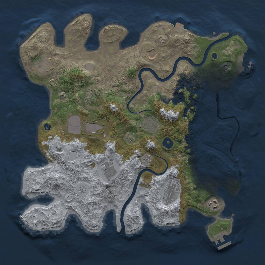 Rust Map: Procedural Map, Size: 3750, Seed: 811826, 15 Monuments