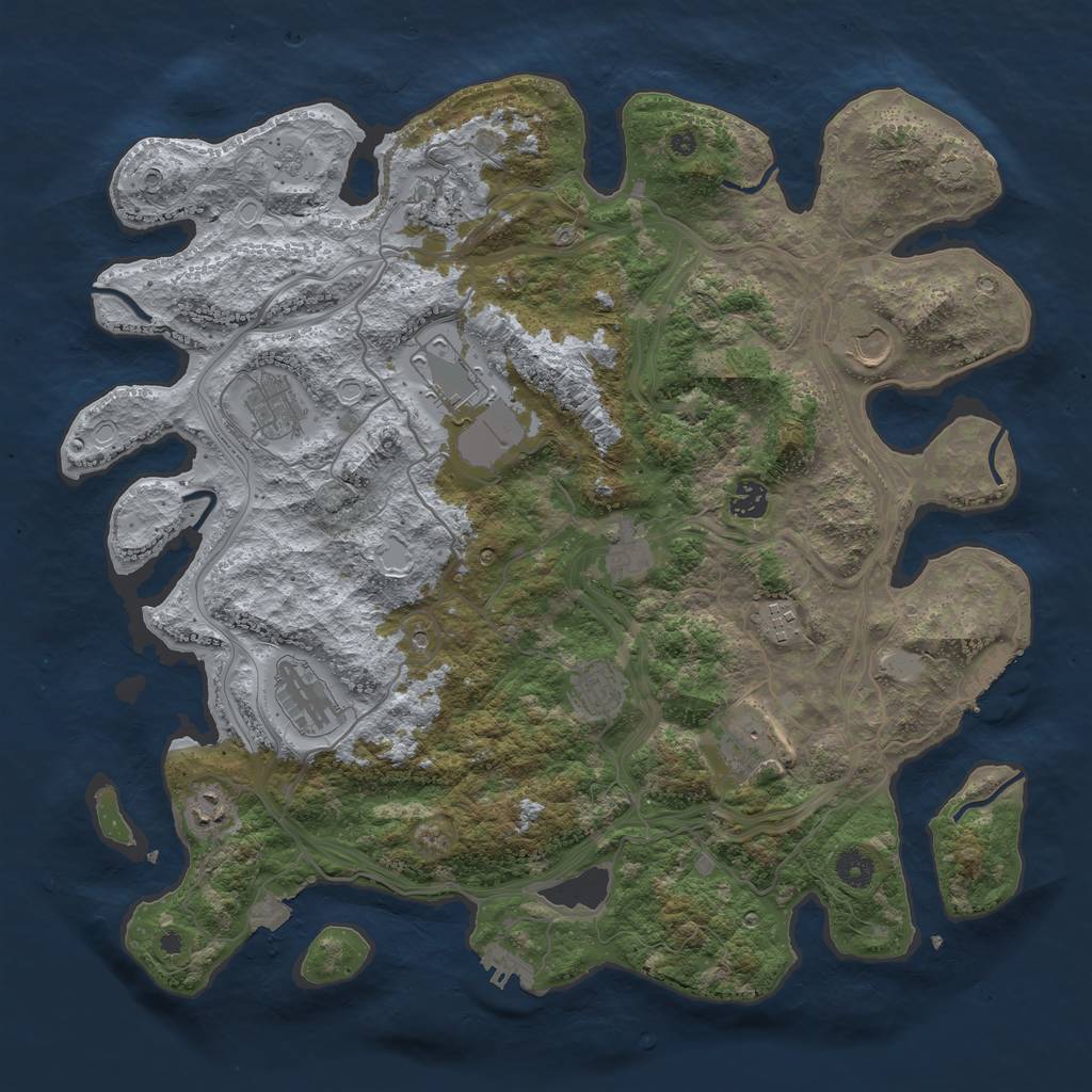 Rust Map: Procedural Map, Size: 4250, Seed: 317498775, 19 Monuments