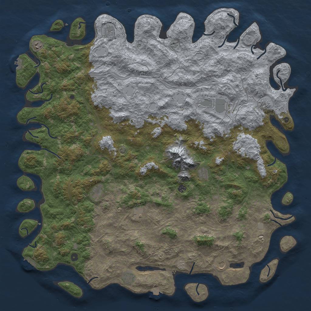 Rust Map: Procedural Map, Size: 6000, Seed: 6000000, 19 Monuments