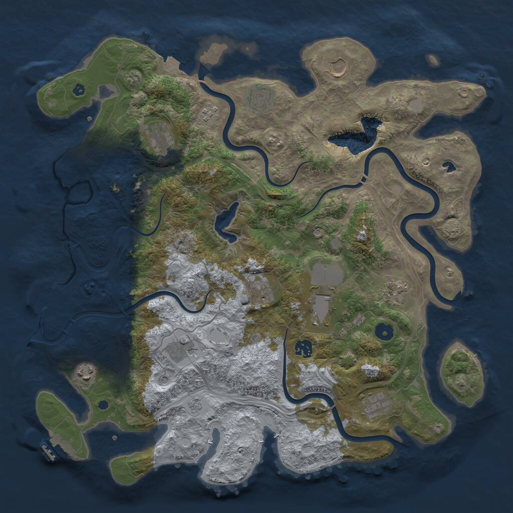 Rust Map: Procedural Map, Size: 4250, Seed: 7021678, 17 Monuments