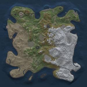 Thumbnail Rust Map: Procedural Map, Size: 3600, Seed: 56301135, 18 Monuments