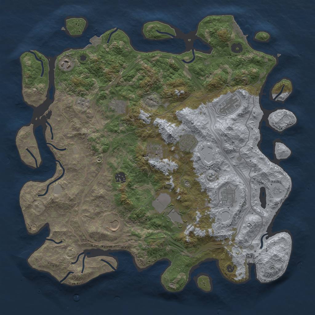 Rust Map: Procedural Map, Size: 4250, Seed: 1674681760, 17 Monuments