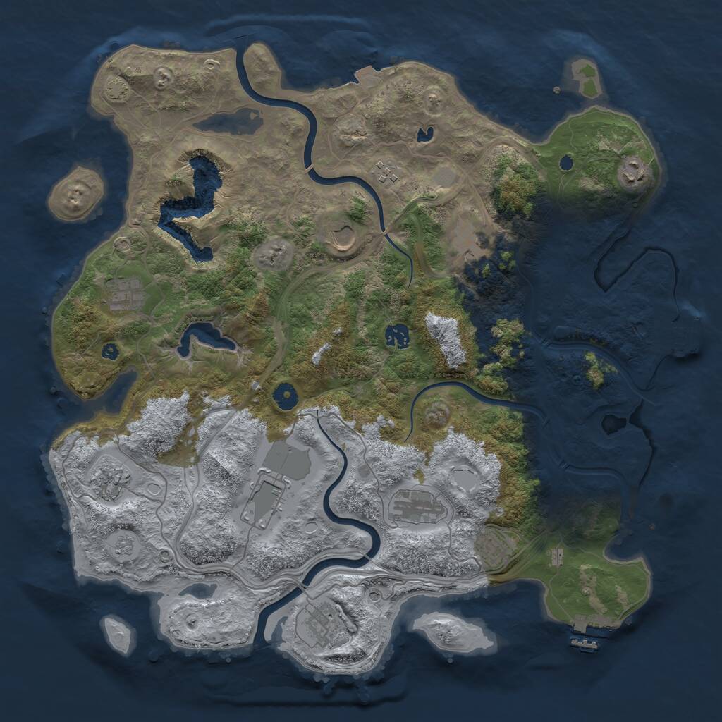 Rust Map: Procedural Map, Size: 4250, Seed: 919584652, 17 Monuments