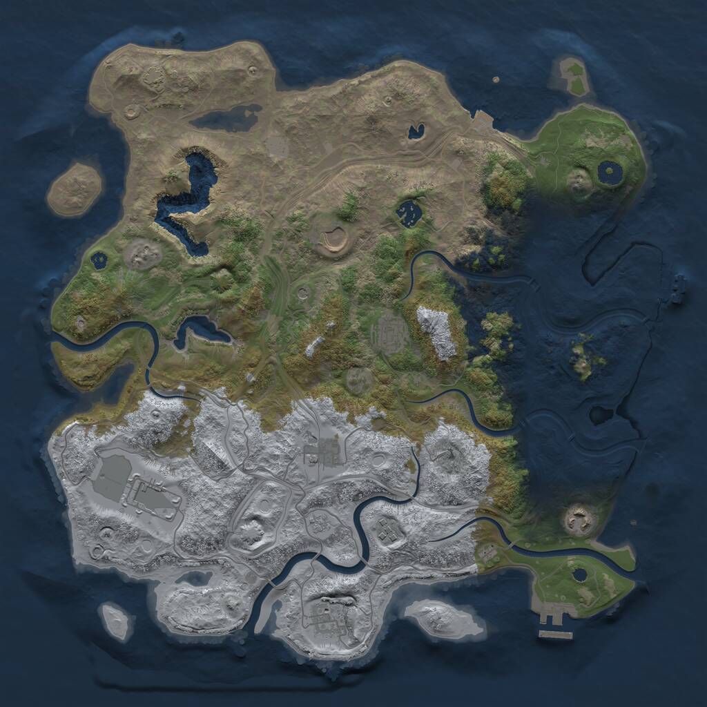 Rust Map: Procedural Map, Size: 4250, Seed: 919584652, 14 Monuments