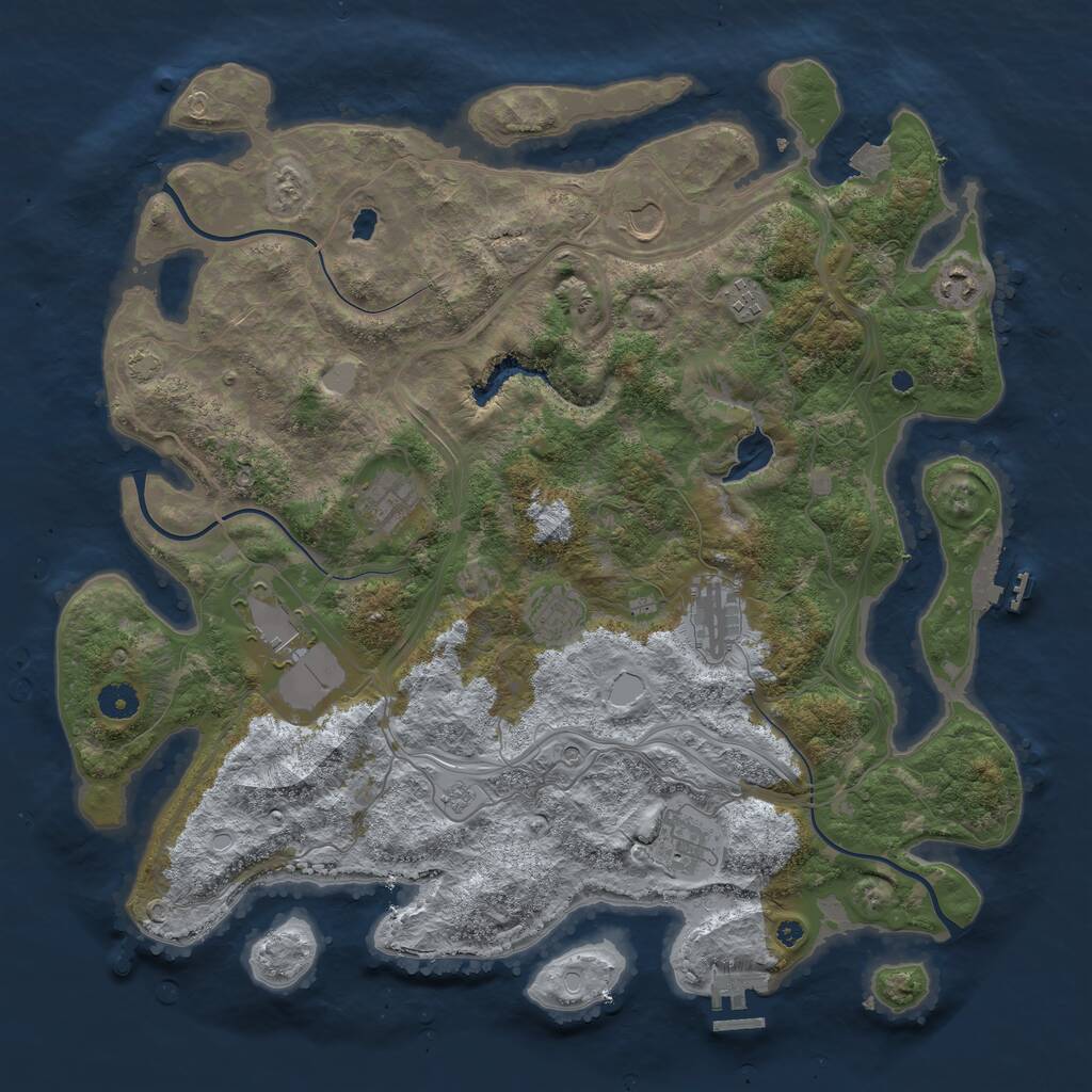 Rust Map: Procedural Map, Size: 4250, Seed: 1092846798, 14 Monuments