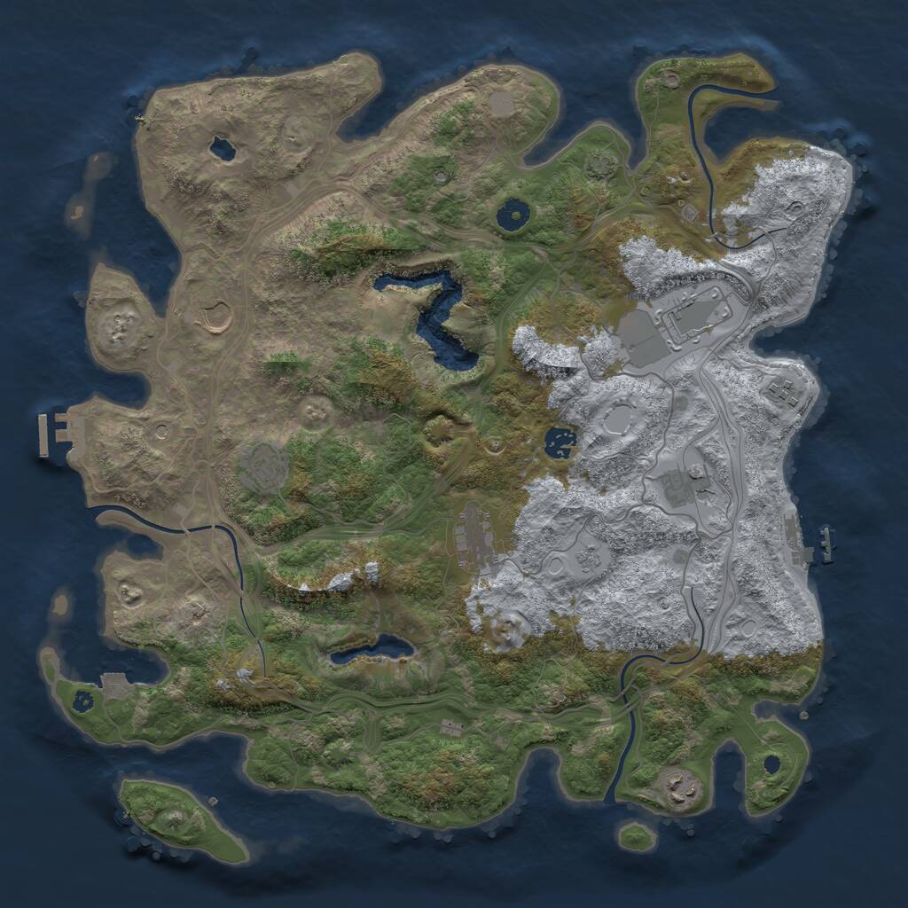 Rust Map: Procedural Map, Size: 4250, Seed: 56589240, 14 Monuments