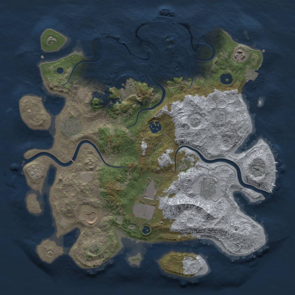 Rust Map: Procedural Map, Size: 3700, Seed: 1064307078, 13 Monuments