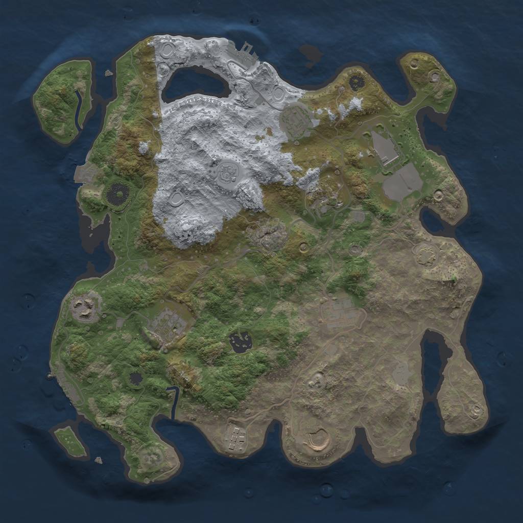 Rust Map: Procedural Map, Size: 3500, Seed: 1169456323, 16 Monuments