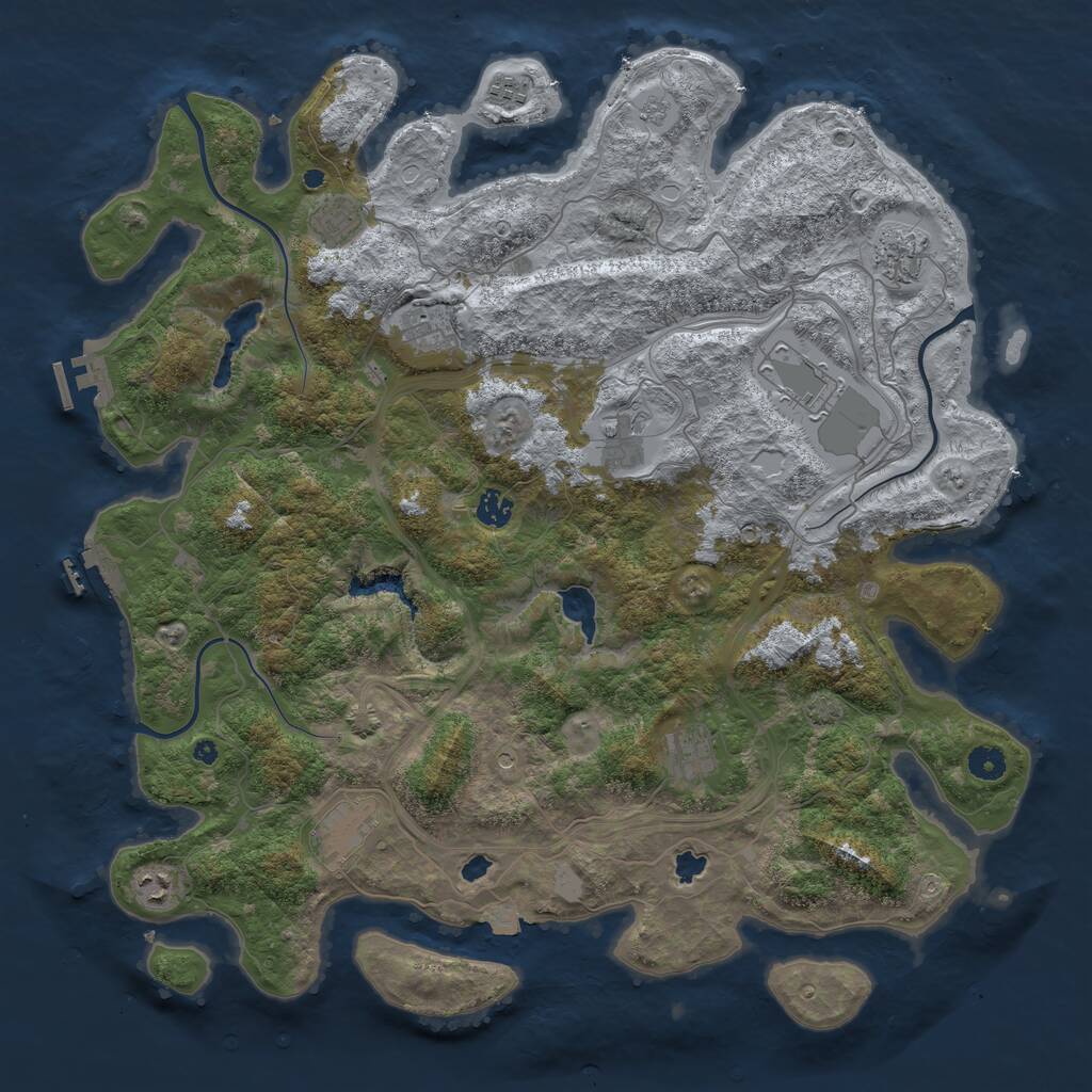Rust Map: Procedural Map, Size: 4500, Seed: 1684581298, 16 Monuments