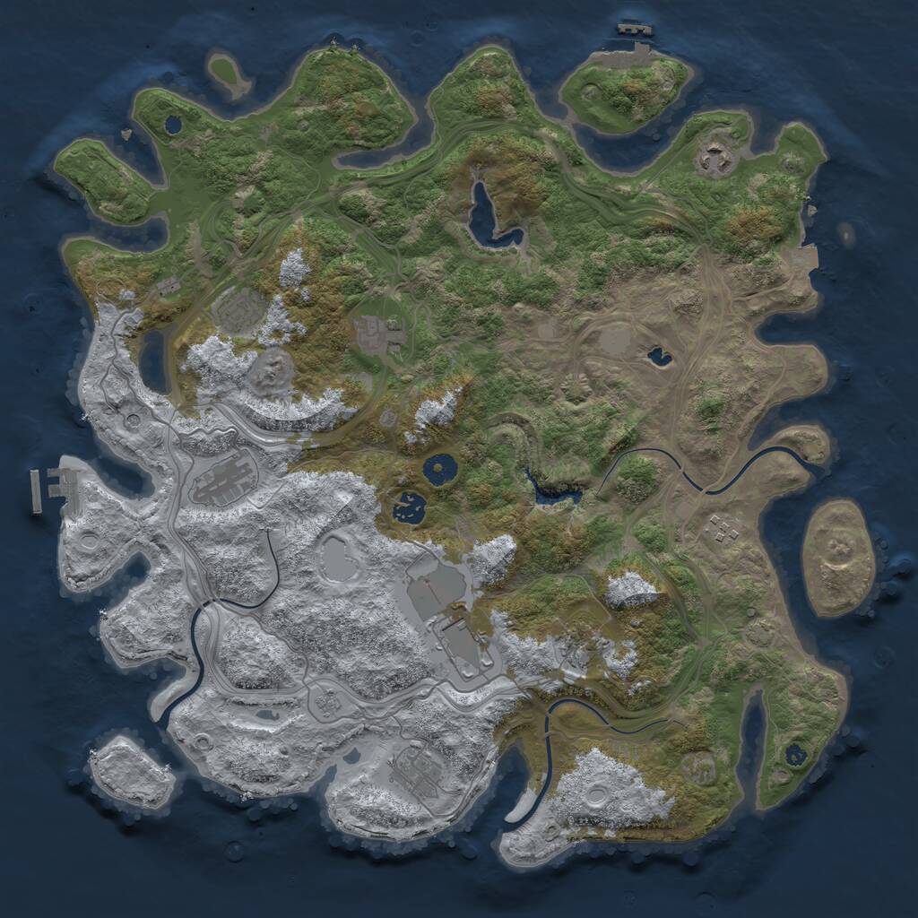 Rust Map: Procedural Map, Size: 4250, Seed: 940455158, 15 Monuments