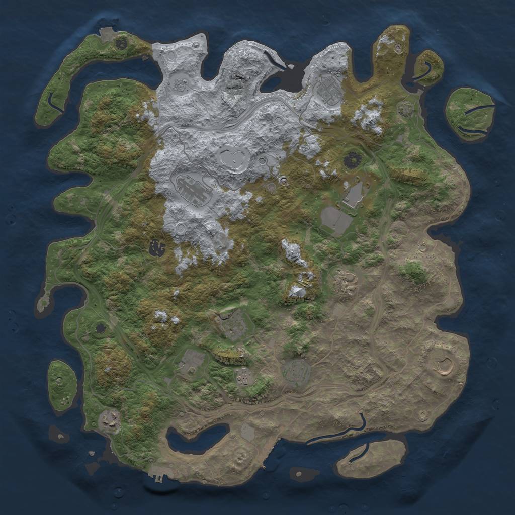 Rust Map: Procedural Map, Size: 4500, Seed: 416824769, 19 Monuments