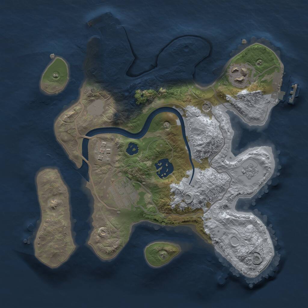 Rust Map: Procedural Map, Size: 2500, Seed: 1560086126, 9 Monuments