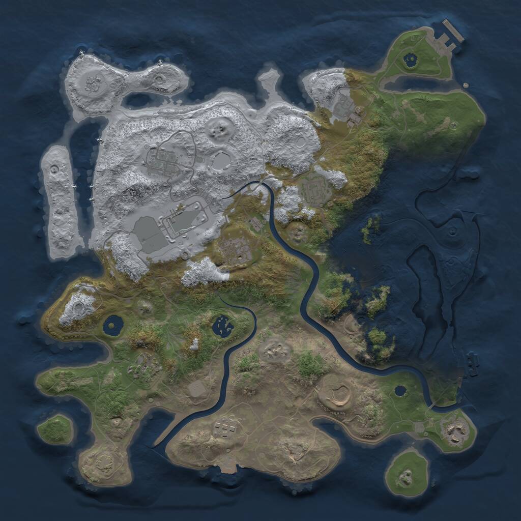 Rust Map: Procedural Map, Size: 3800, Seed: 1541894229, 17 Monuments