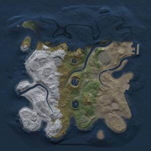 Thumbnail Rust Map: Procedural Map, Size: 3000, Seed: 3487, 8 Monuments