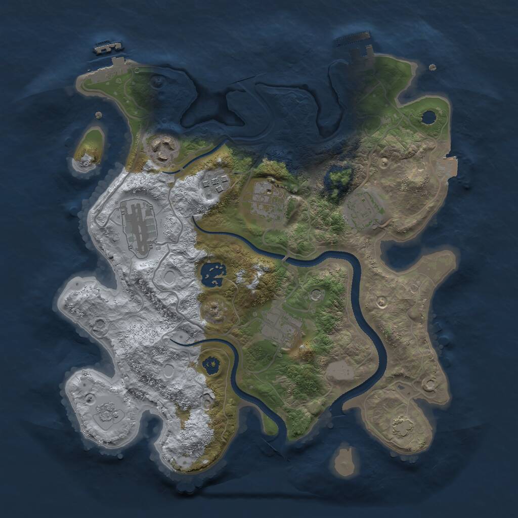 Rust Map: Procedural Map, Size: 3000, Seed: 3487, 13 Monuments