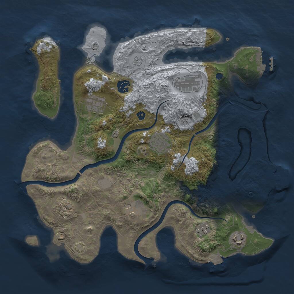 Rust Map: Procedural Map, Size: 3400, Seed: 79652620, 14 Monuments