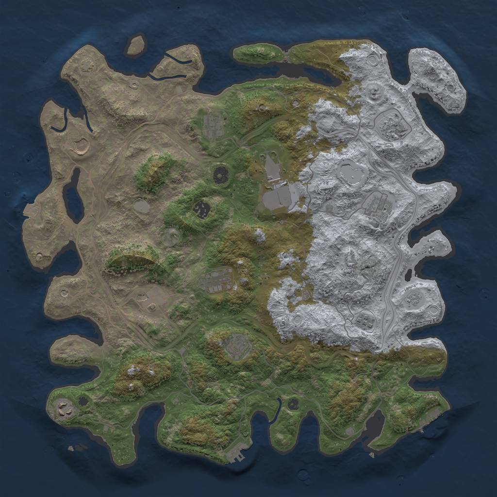Rust Map: Procedural Map, Size: 4500, Seed: 1537514412, 19 Monuments