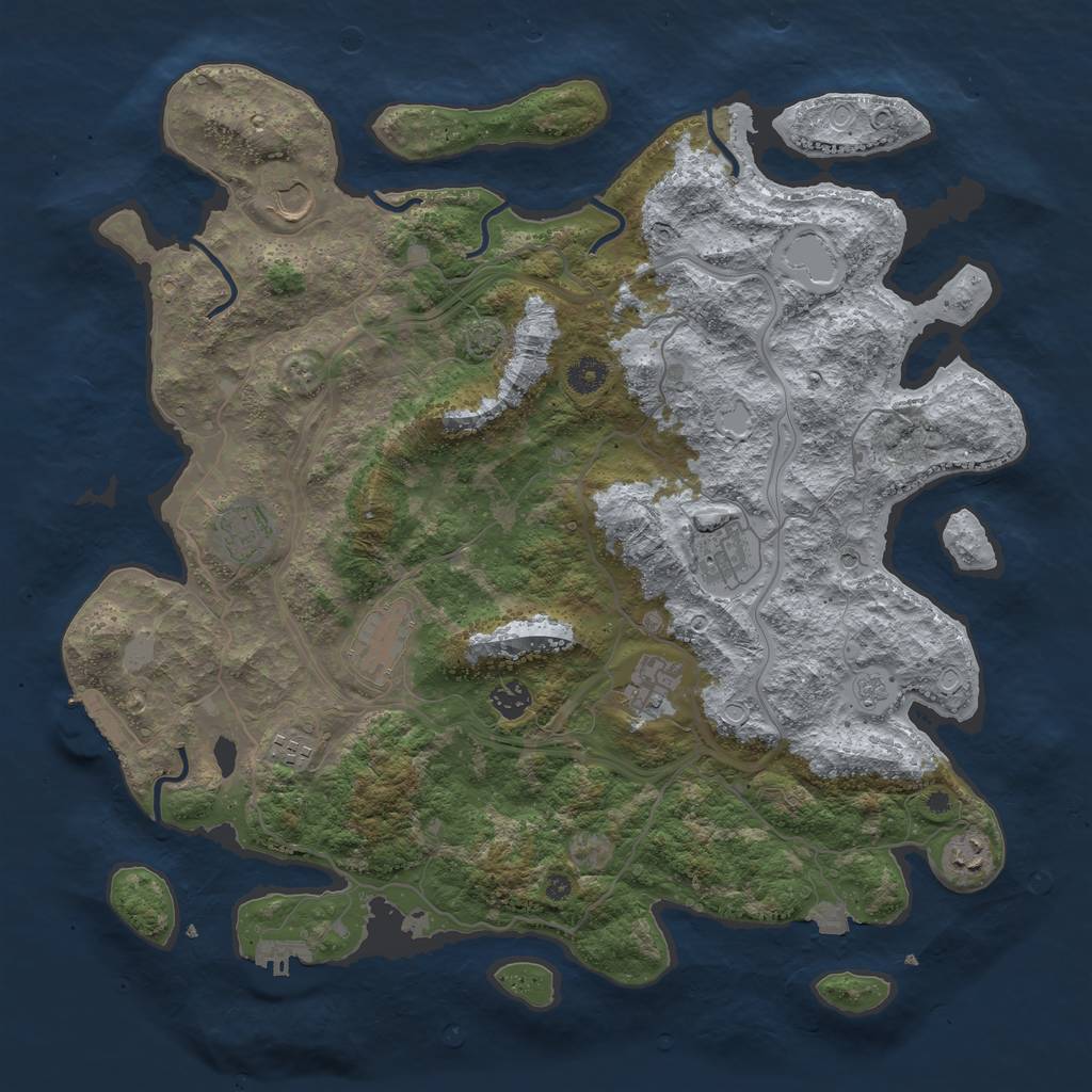 Rust Map: Procedural Map, Size: 4250, Seed: 2822823, 16 Monuments