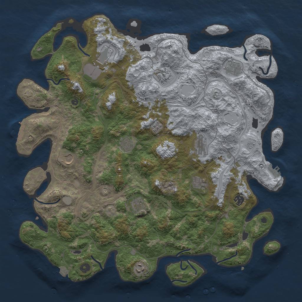Rust Map: Procedural Map, Size: 4500, Seed: 15837529, 19 Monuments