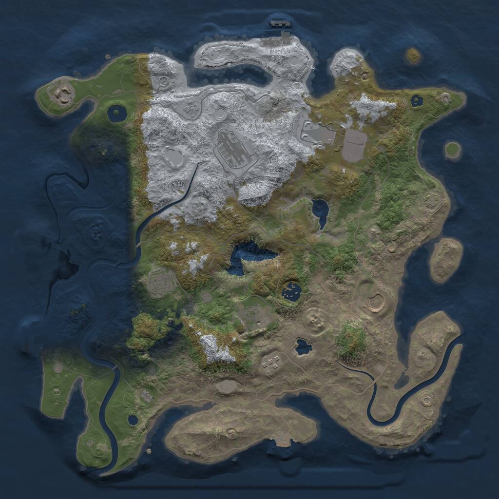 Rust Map: Procedural Map, Size: 4000, Seed: 408620108, 14 Monuments