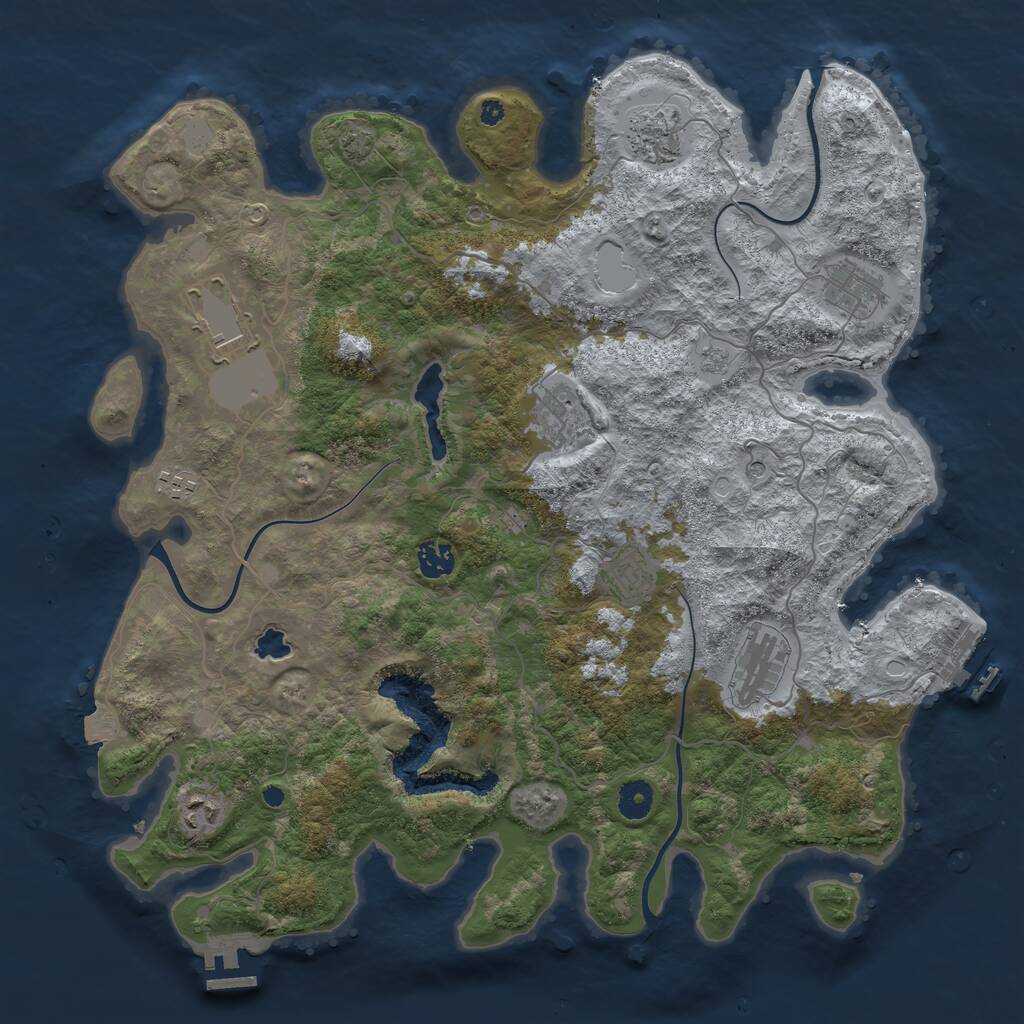 Rust Map: Procedural Map, Size: 4100, Seed: 94218344, 15 Monuments