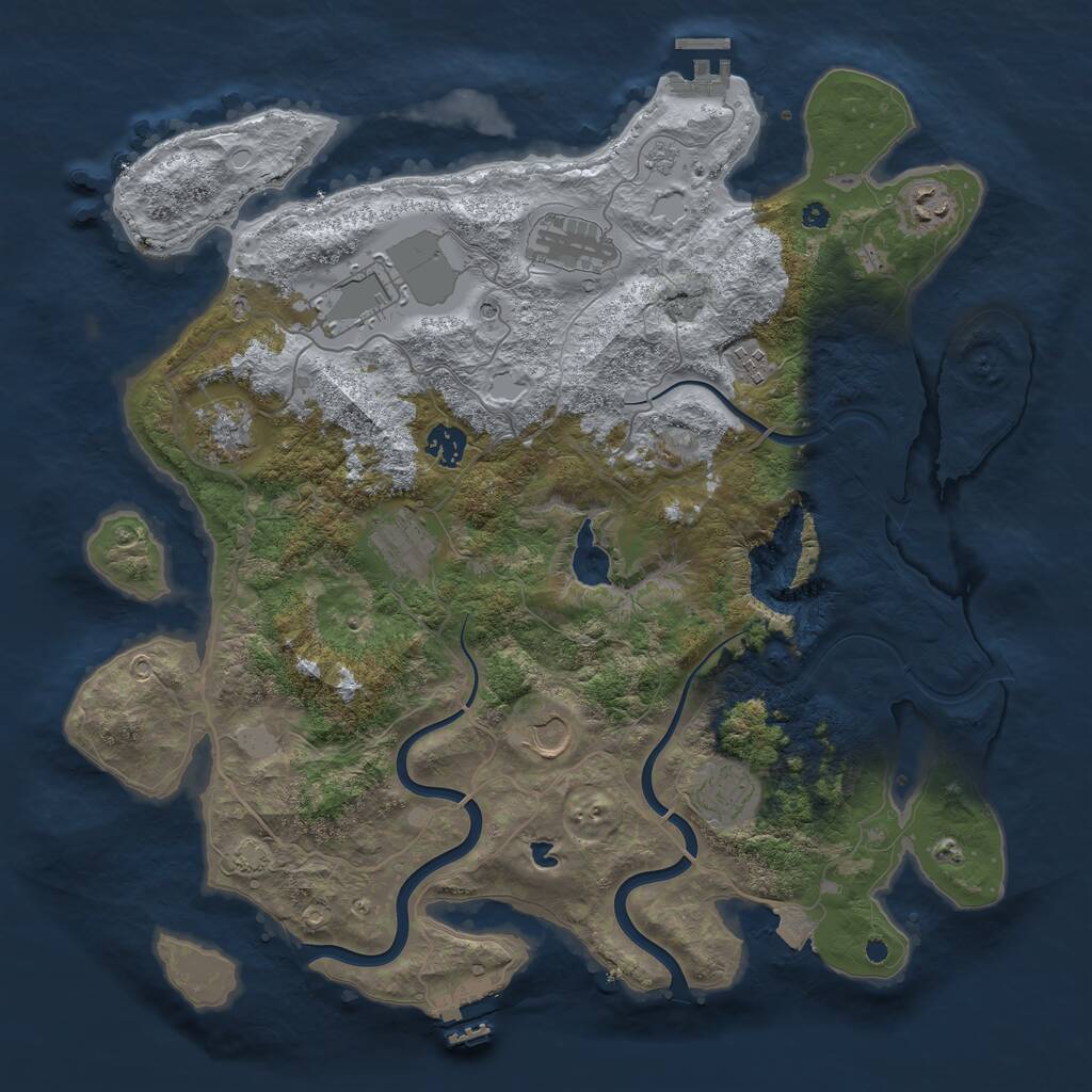 Rust Map: Procedural Map, Size: 4000, Seed: 5121979, 15 Monuments