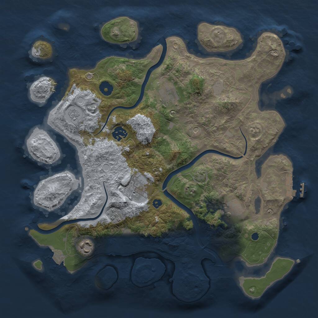 Rust Map: Procedural Map, Size: 3450, Seed: 13767497, 11 Monuments