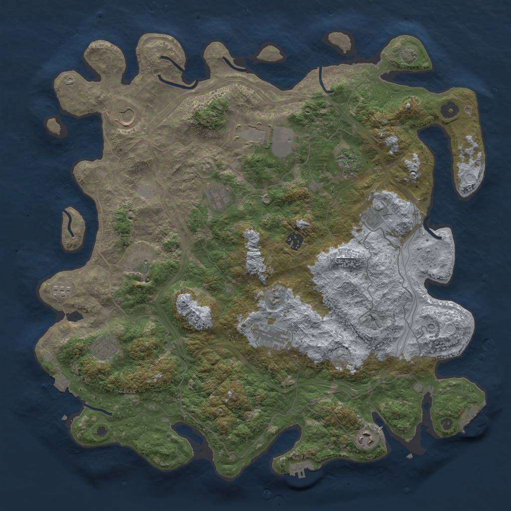Rust Map: Procedural Map, Size: 4500, Seed: 1986019136, 19 Monuments