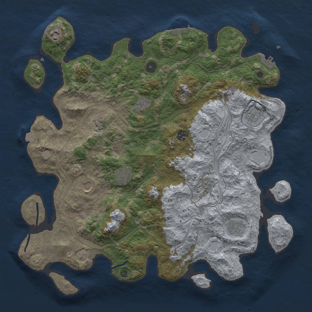 Rust Map: Procedural Map, Size: 4250, Seed: 20231005, 16 Monuments