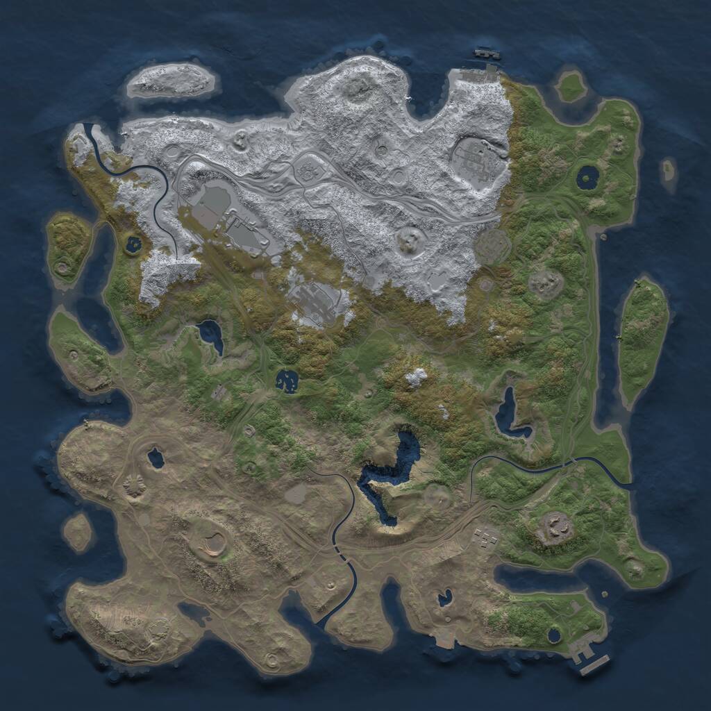 Rust Map: Procedural Map, Size: 4509, Seed: 22000021, 14 Monuments