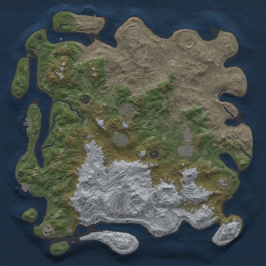 Rust Map: Procedural Map, Size: 4500, Seed: 138266714, 18 Monuments