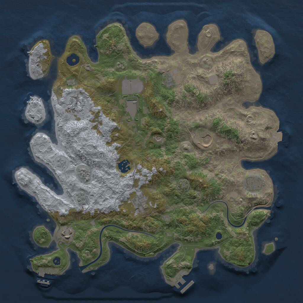 Rust Map: Procedural Map, Size: 3700, Seed: 1528150888, 15 Monuments