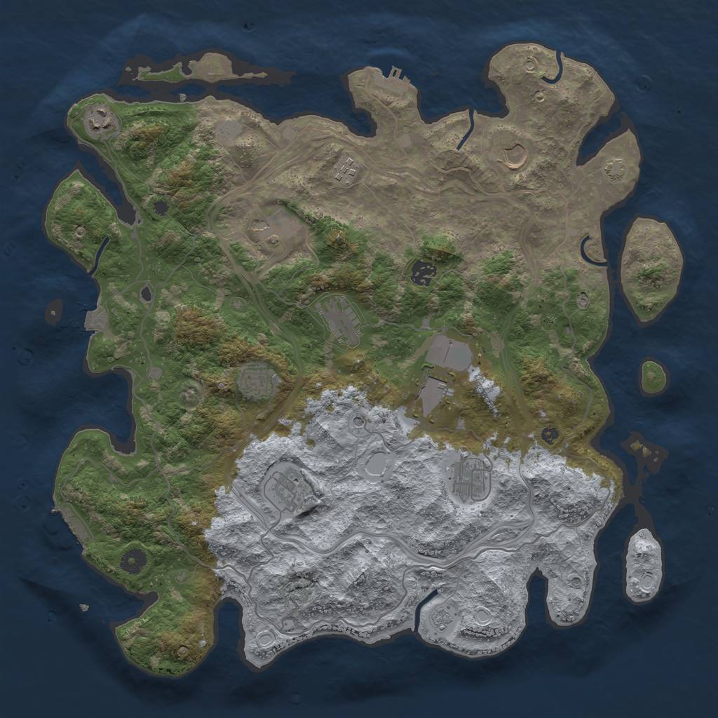Rust Map: Procedural Map, Size: 4250, Seed: 1753172622, 18 Monuments