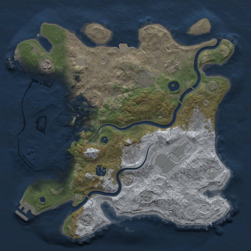 Rust Map: Procedural Map, Size: 3500, Seed: 623922151, 15 Monuments