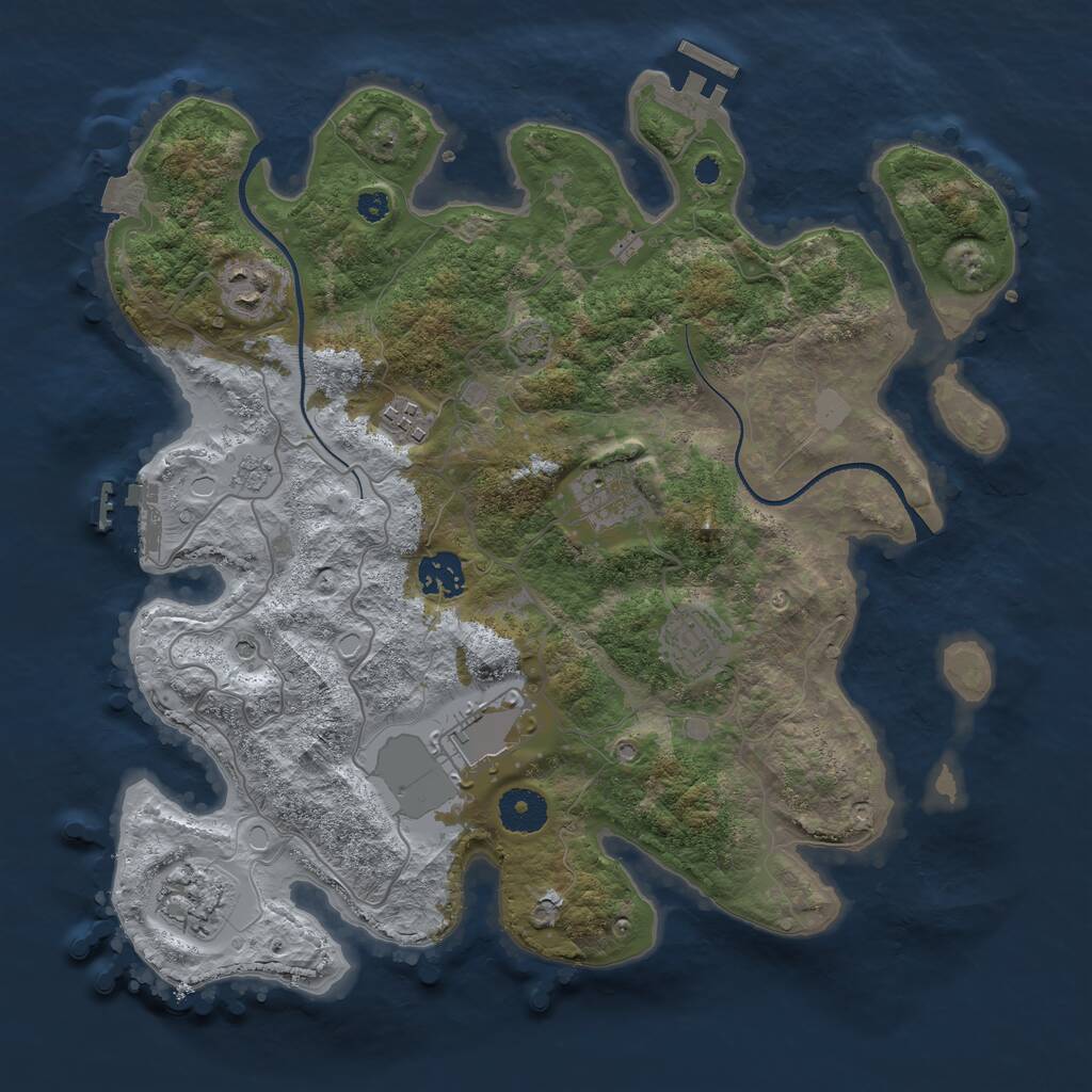 Rust Map: Procedural Map, Size: 3500, Seed: 507589787, 13 Monuments